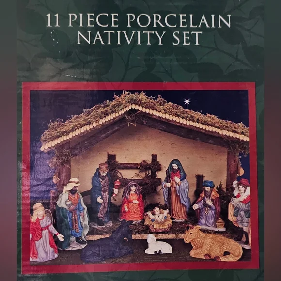 Vtg 11 PIECE PORCELAIN NATIVITY SET DECEMBER HOME - Picture 1 of 6